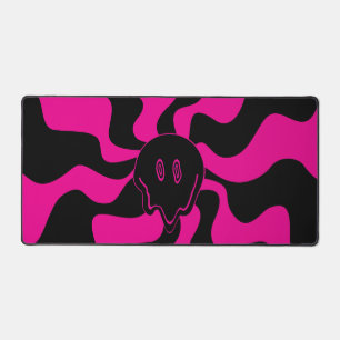 Smile Melt - Magenta and Black Desk Mat