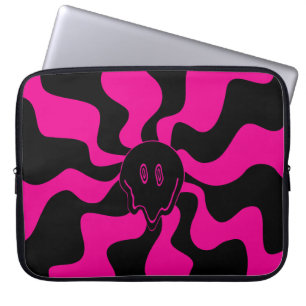 Smile Melt - Magenta and Black Laptop Sleeve