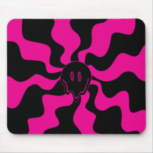 Smile Melt - Magenta and Black Mouse Pad