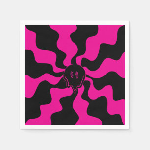 Smile Melt - Magenta and Black Napkins