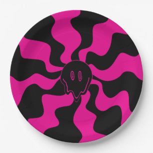 Smile Melt - Magenta and Black Paper Plates