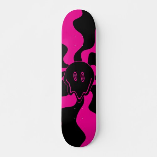 Smile Melt _ Magenta and Black Skateboard