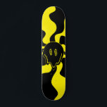 Smile Melt Retro Black and Yellow Skateboard<br><div class="desc">Smile Melt Retro Black and Yellow Skateboard</div>