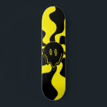 Smile Melt Retro Black and Yellow Skateboard<br><div class="desc">Smile Melt Retro Black and Yellow Skateboard</div>