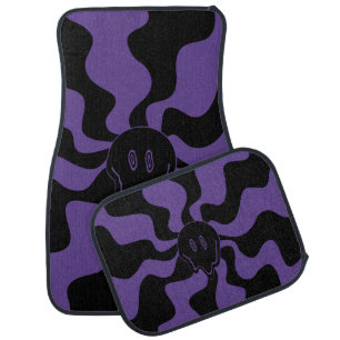 Smile Melt Retro Purple and Black Car Floor Mat