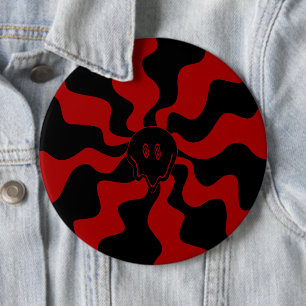 Smile Melt Retro Red and Black Button
