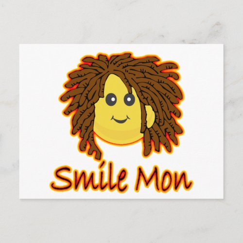 Smile Mon Fire Rasta Face Postcard