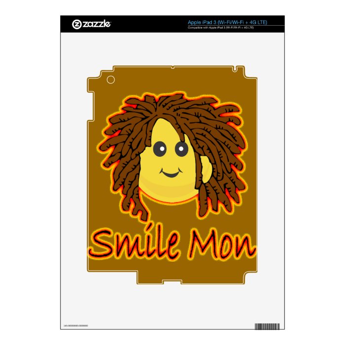 Smile Mon Fire Rasta Smiley Face Skins For iPad 3