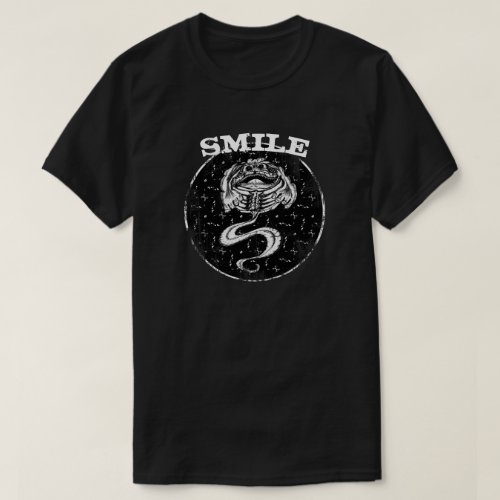 Smile Monster Black  White  T_Shirt