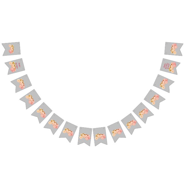 Smile Monster Truck Rally Birthday Party Bunting Flags (All)