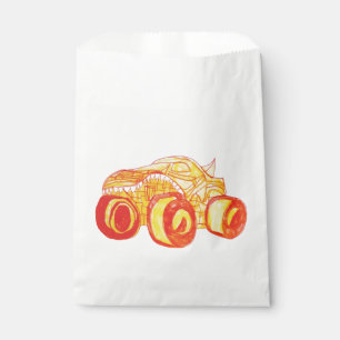 Smile Monster Truck Rally Birthday Party Favor Bag