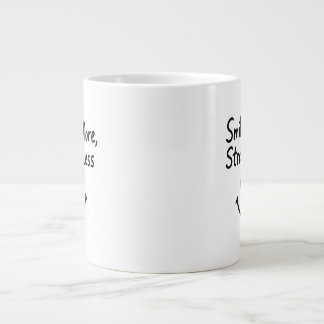 Smile More, Stress Less Doodle Design Giant Coffee Mug