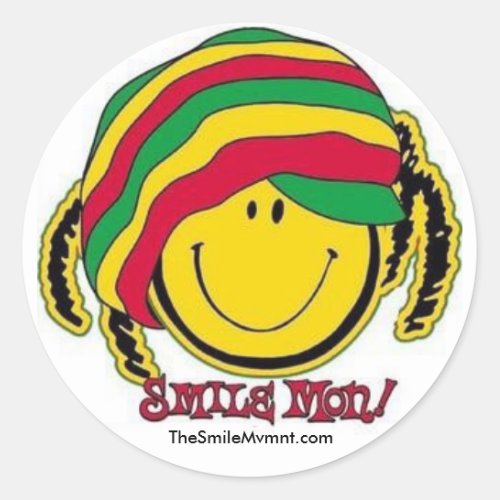 Smile Movement Rasta Face Classic Round Sticker
