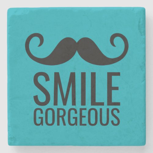 SMILE  Mustache ANY Base COLOR Stone Coasters