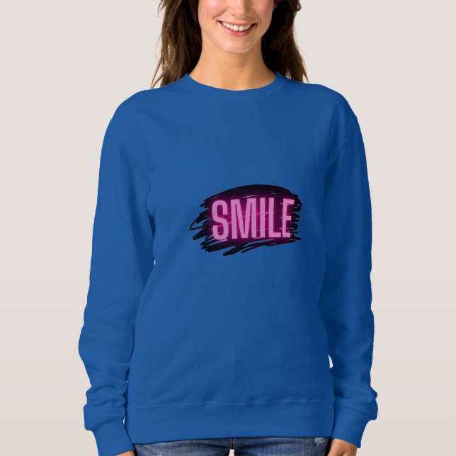 Smile Neon Graphic Women’s Sweatshirt (Front)