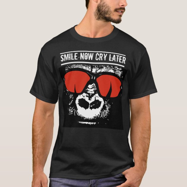 Smile Now Cry Later Chicano Art Mens T-Shirt Print On Shaka Wear