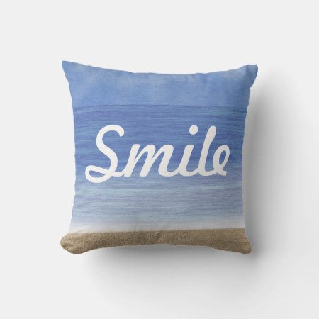 Smile Ocean Throw Pillow