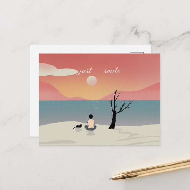 Smile on life and enjoy life postcard (Front/Back In Situ)