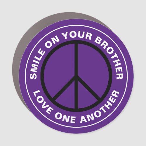 Smile On Your Brother Peace Sign Car Magnet