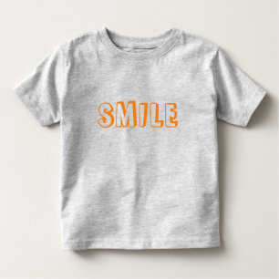 "Smile" orange letters grey Toddler T-shirt