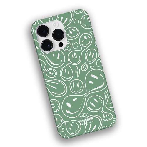 Smile Pattern Sage Bridesmaid Groomsmen Modern Case_Mate iPhone 14 Pro Max Case