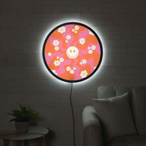 Smile _ Pink Orange and Cream  LED Sign