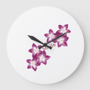 Smile Pink Orchid Wall Clock – Elegant Floral & Po