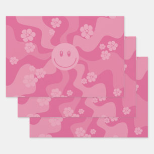 Smile - Pink Wrapping Paper Sheets