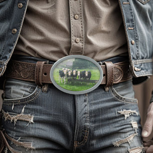 Smile please! Cute and fun cows Belt Buckle