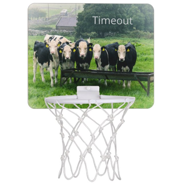Smile please! Cute and fun cows Mini Basketball Hoop (Front)