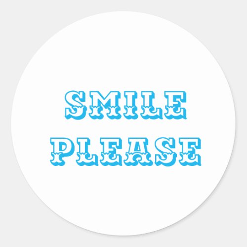 Smile please logo classic round sticker
