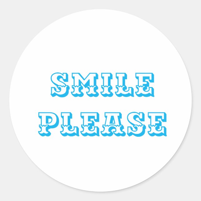 Smile please logo classic round sticker (Front)