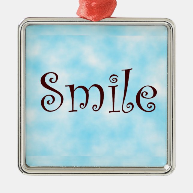 Smile-premium square ornament (Front)