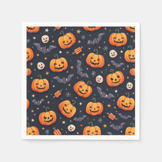 Smile pumpkins Halloween pattern napkin