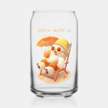 Smile Pup: Beach Mode On Smiling Bichon Frise Can Glass