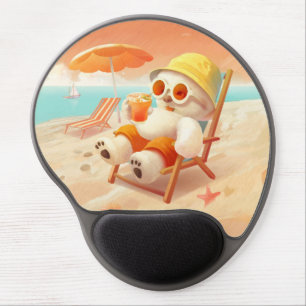 Smile Pup: Beach Mode On Smiling Bichon Frise Gel Mouse Pad