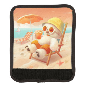 Smile Pup: Beach Mode On Smiling Bichon Frise Luggage Handle Wrap