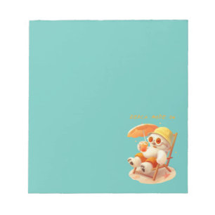 Smile Pup: Beach Mode On Smiling Bichon Frise Notepad