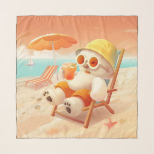 Smile Pup: Beach Mode On Smiling Bichon Frise Scarf