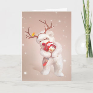Smile Pup & Bunny Girl: Festive Holiday Hug Card