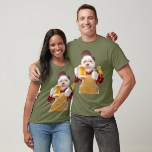 Smile Pup: Cheers! Happy Bichon Frise Beer Art T-Shirt