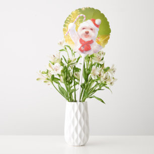Smile Pup: Christmas Cheer Bichon Cane Balloon