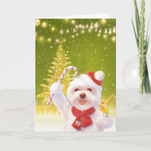 Smile Pup: Christmas Cheer Bichon Cane Card