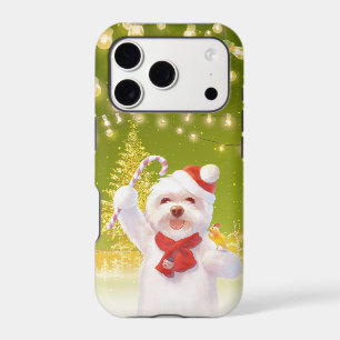 Smile Pup: Christmas Cheer Bichon Cane iPhone 17 Pro Case