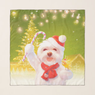 Smile Pup: Christmas Cheer Bichon Cane Scarf
