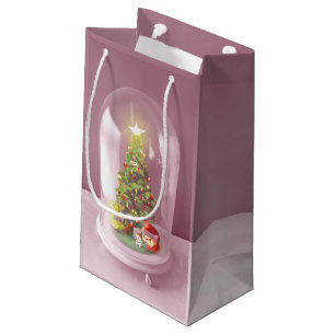 Smile Pup: Christmas Glass Dome & Magic Tree Small Gift Bag
