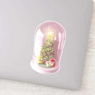 Smile Pup: Christmas Glass Dome & Magic Tree Sticker