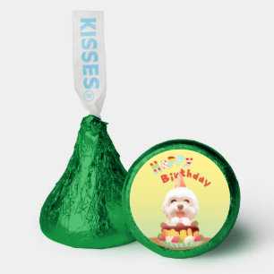 Smile Pup: Happy Birthday Bichon & Cake Art Hershey®'s Kisses®