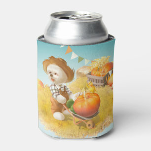 Smile Pup: Harvest Joy & Pumpkin Wheelbarrow Can Cooler