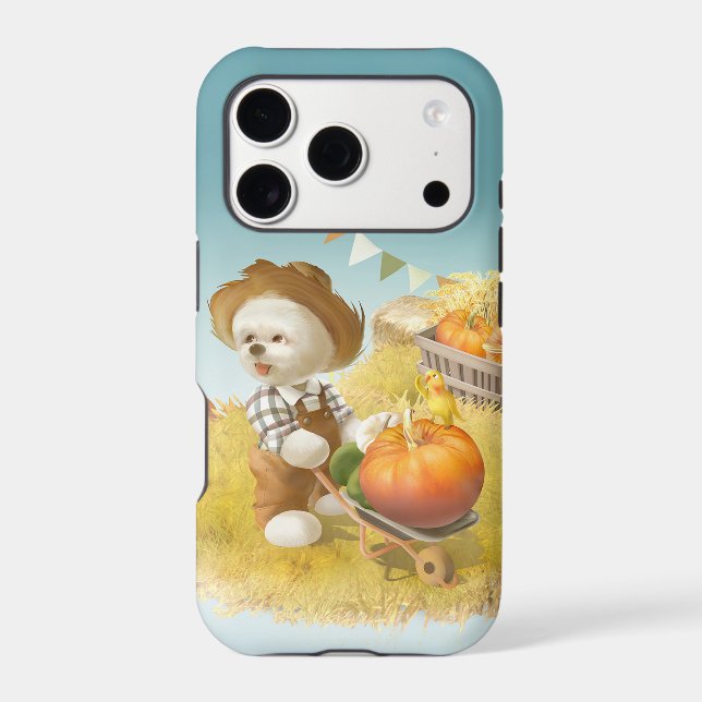 Smile Pup: Harvest Joy & Pumpkin Wheelbarrow Case-Mate iPhone Case (Back)